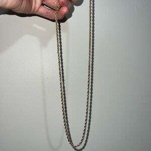 10k Real Yellow Gold Rope Necklace 2.5mm